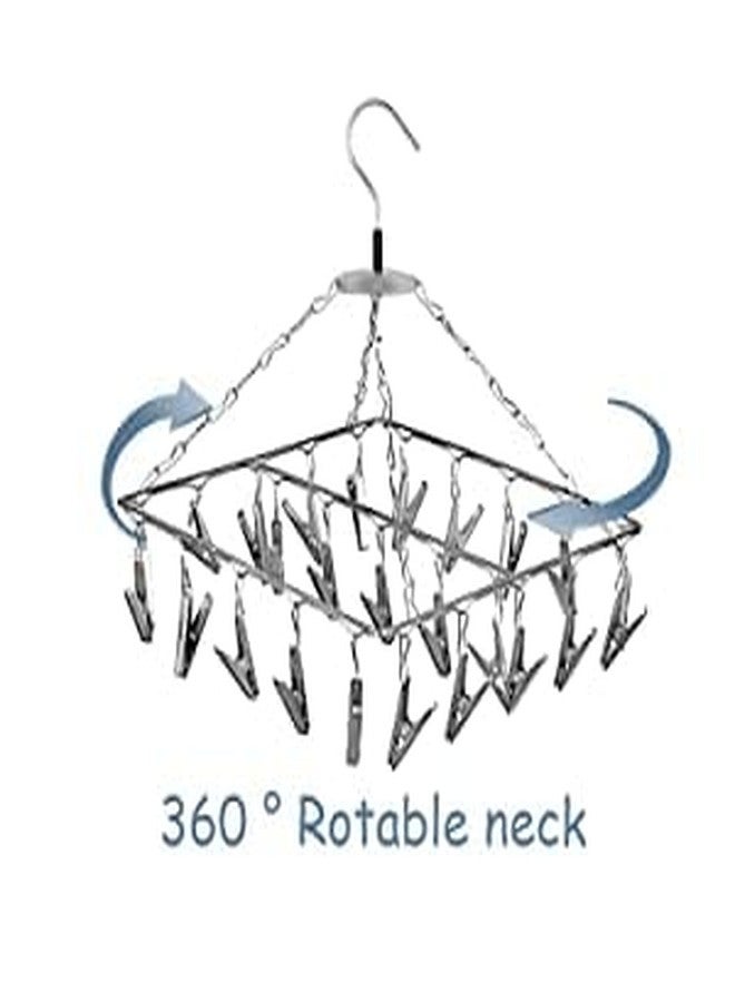 DARAZ Steel Drying Clip Clothes Hanger Clips Hanging Cloth Baby Clothes Clip Hangers Balcony Drying Napkins Undergarments Socks Ties Cloth Pegs Hangers Pack of 1 - Image 3